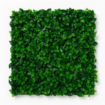 Artificial Mixed Green Wall Panel with Fern and Broad Leaves