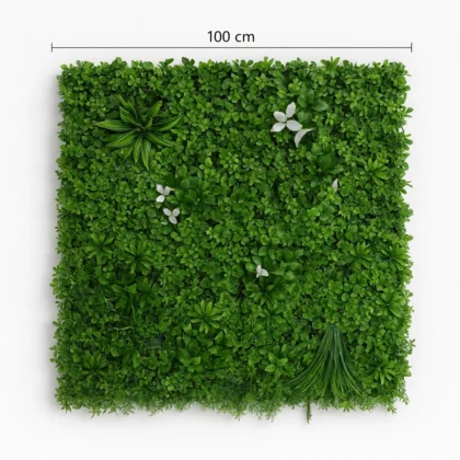 Artificial Mixed Tropical Leaf Wall Panel with White Accents