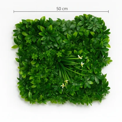 Artificial Tropical Leaf Wall Panel with White Lily Accents