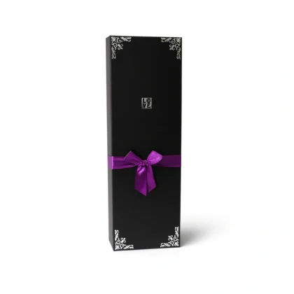 Black Gift Box with Purple Ribbon - LOVE Design