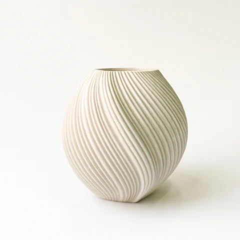Ribbed Decorative Planter for Modern Living Spaces