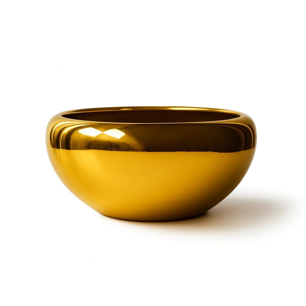 Glossy Gold Porcelain Bowl