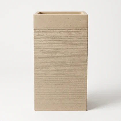 Decorative Textured Rectangular Vase for Elegant Home Decor