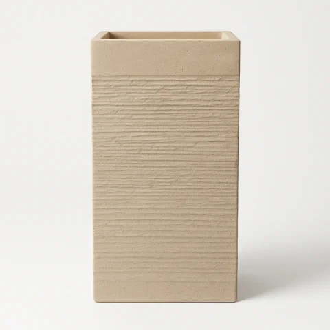 Decorative Textured Rectangular Vase for Elegant Home Decor