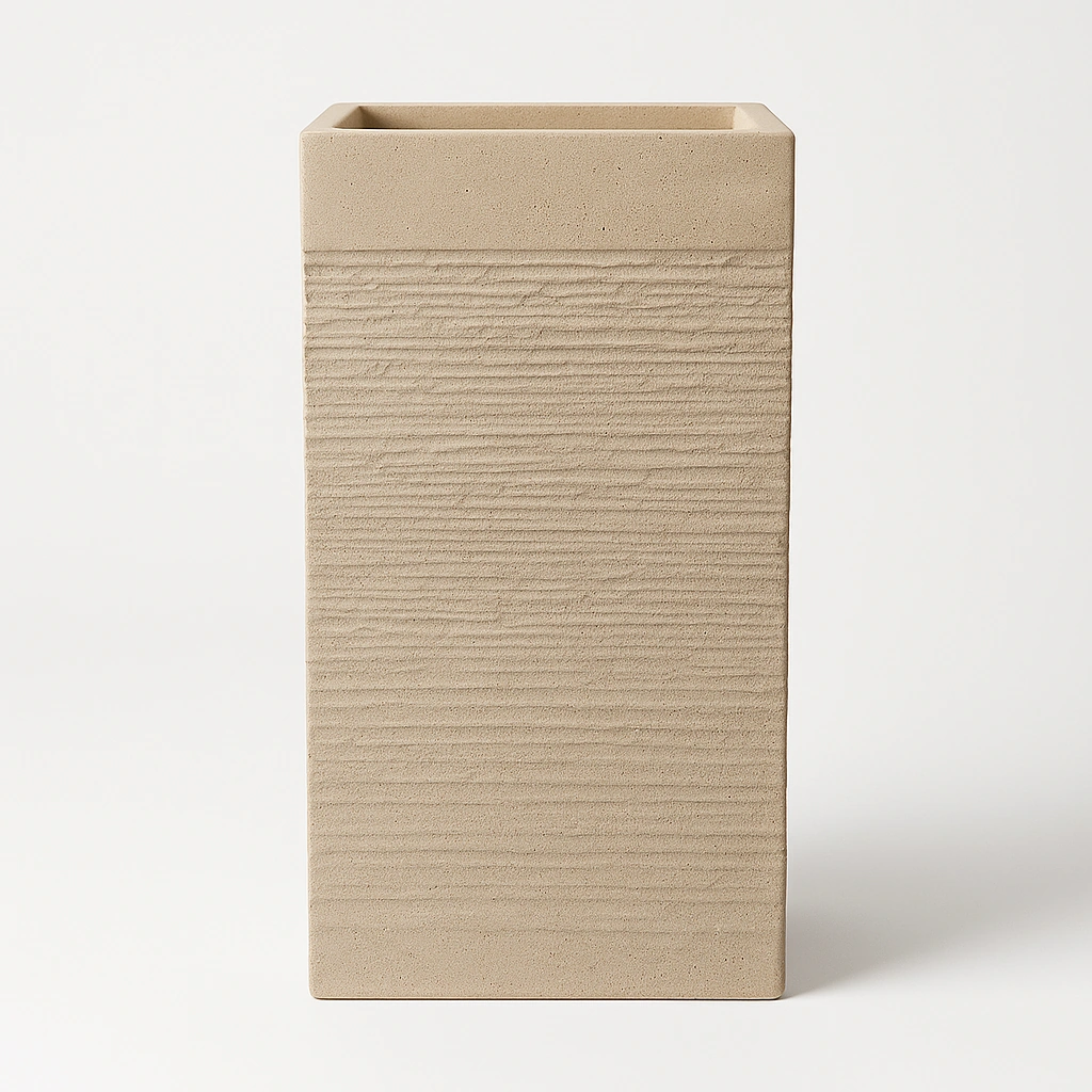 Decorative Textured Rectangular Vase for Elegant Home Decor