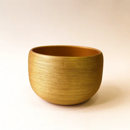 Decorative Metallic Round Planter Pot for Modern Spaces