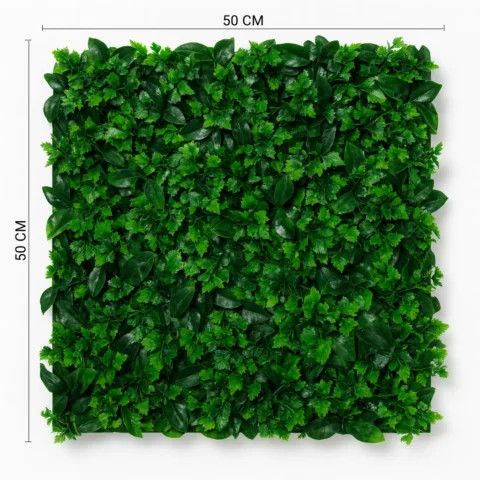 Artificial Mixed Green Wall Panel with Fern and Broad Leaves