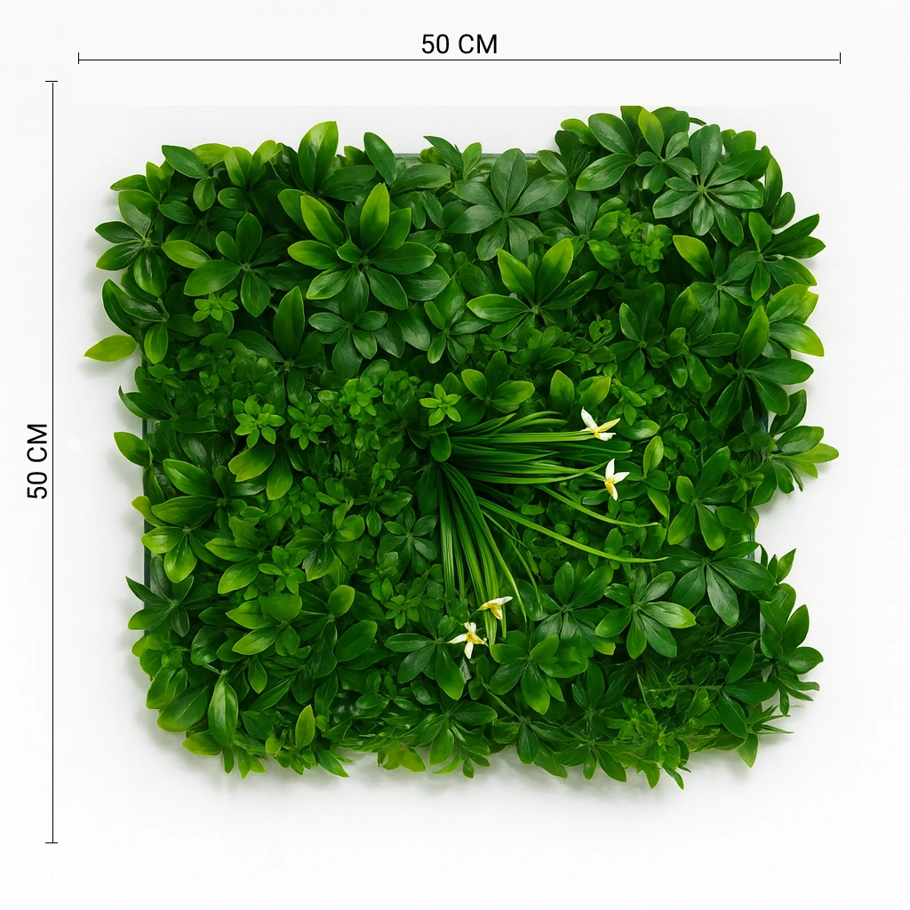 Artificial Tropical Leaf Wall Panel with White Lily Accents