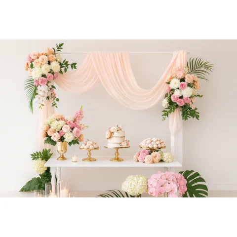 Elegant Wedding Dessert & Floral Display