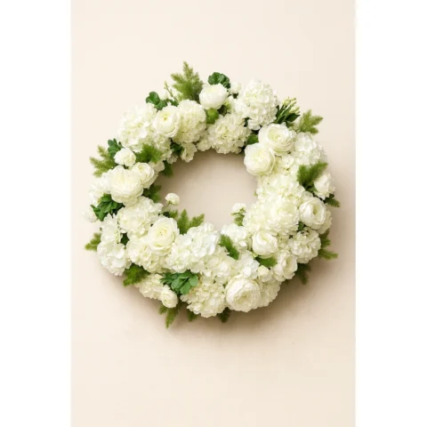 Elegant White Sympathy Wreath