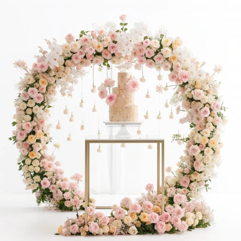 Luxury Wedding Floral Arch Setup