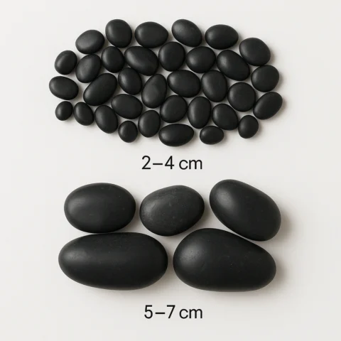 20 kg Black Decorative Stones for Landscaping and Modern Garden Décor