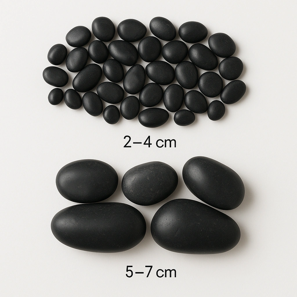 20 kg Black Decorative Stones for Landscaping and Modern Garden Décor