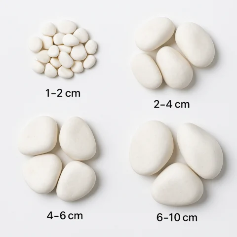 20 kg White Decorative Stones for Landscaping and Garden Design