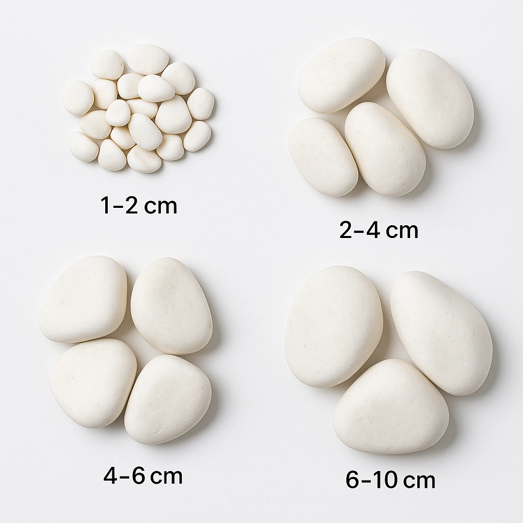 20 kg White Decorative Stones for Landscaping and Garden Design