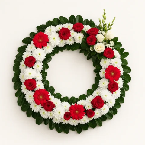 Red & White Harmony Wreath