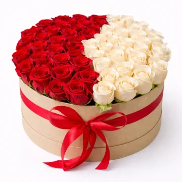 Soft Romance Box (50 Flowers)