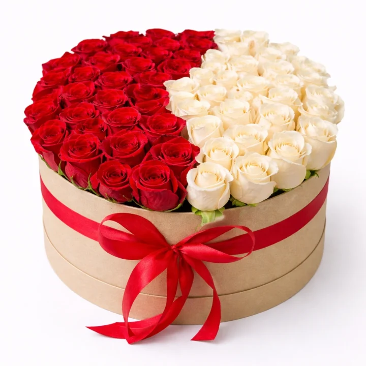 Soft Romance Box (50 Flowers)