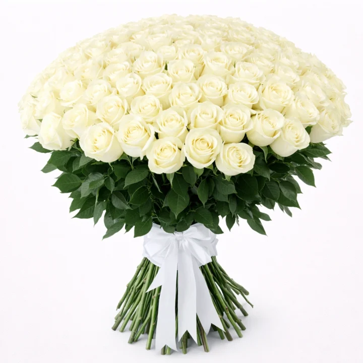 White Obsession (100 Roses)
