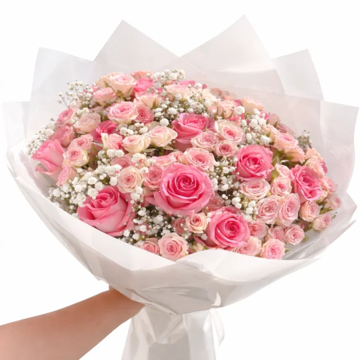 Pink Sprinkle (12 Roses& 12 Baby Roses with Sofeel)