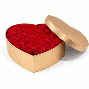 Golden Heart Rose Box