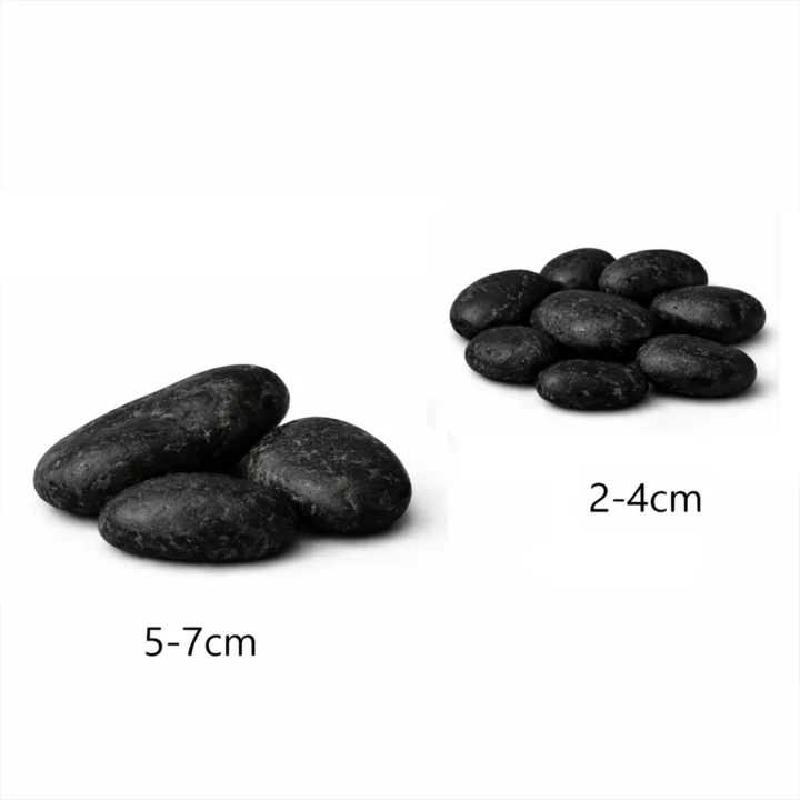20 kg Black Decorative Stones for Landscaping and Modern Garden Décor