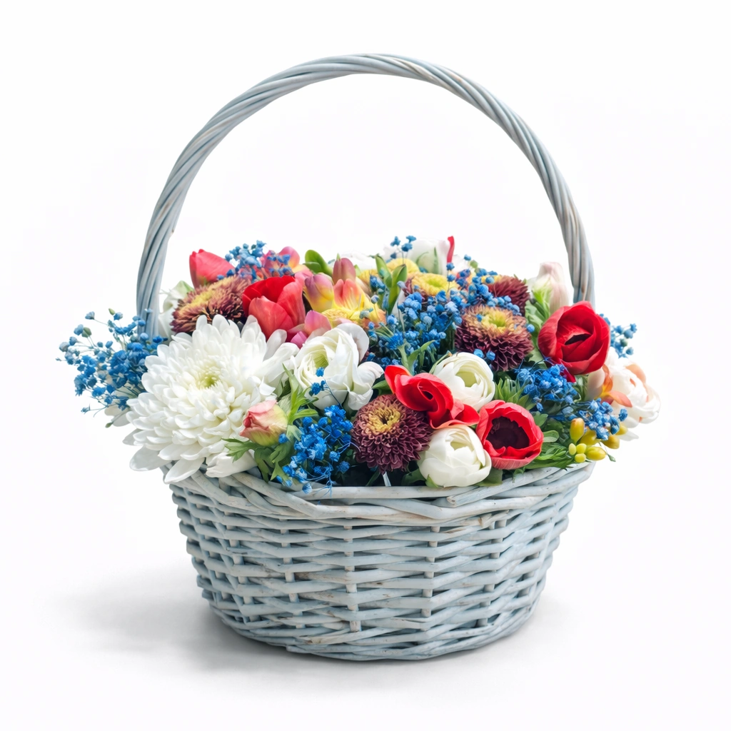 Bright Mixed Flower Basket