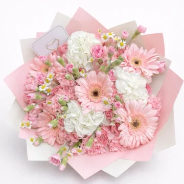 Classic Garden Bouquet (6 Gerbera, 12 Carnations, 12 Baby Carnations, 12 Roses)