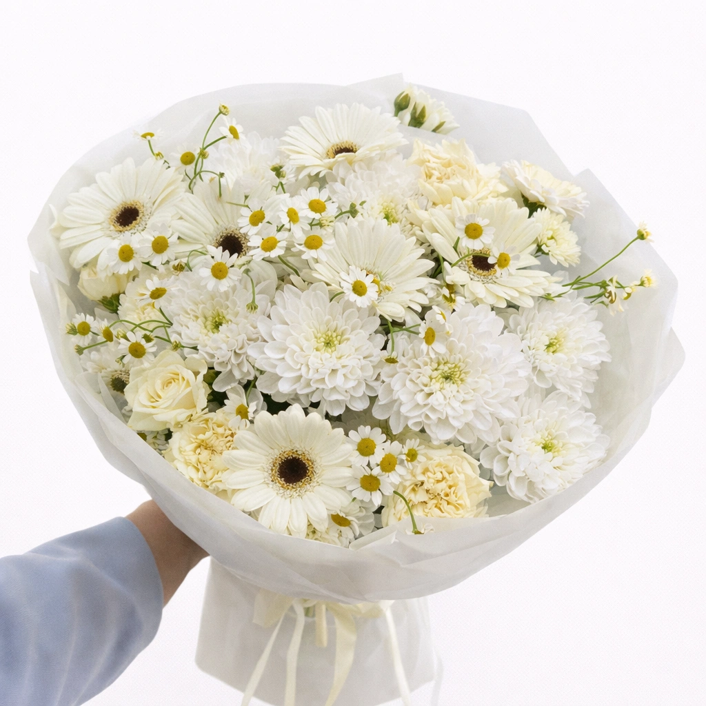 Color Bloom Bouquet (9 Dahlia, 6 Carnations, 6 Gerbera)
