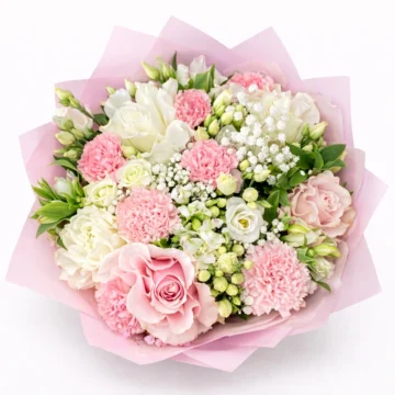 Harmony Bloom Bouquet (8 Carnations, 4 Roses, 2 Lilies, Sofeel)