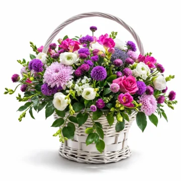 Pink & Purple Flower Basket