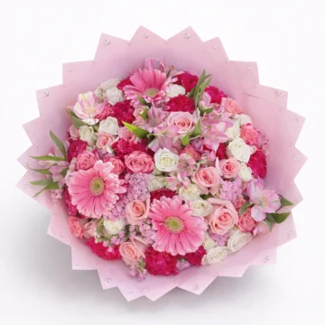 Rose Garden Bouquet (24 Roses, 6 Gerbera, Accessories)