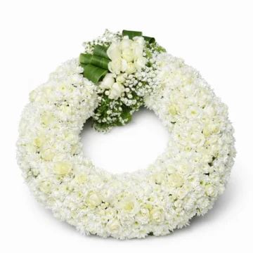 Classic White Rose Wreath