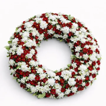 Red & White Sympathy Wreath