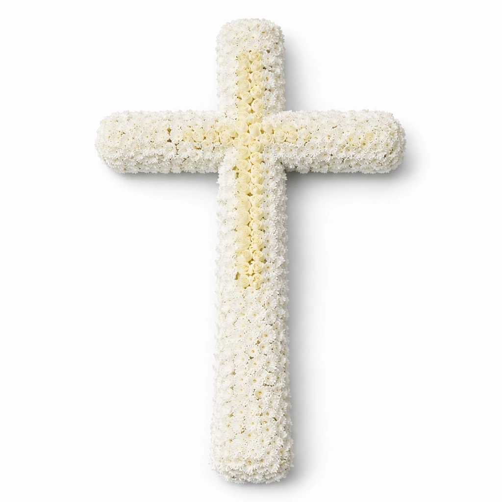 White Floral Cross