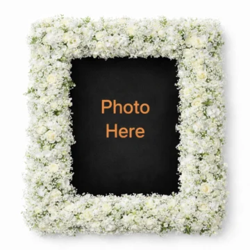 White Floral Photo Frame